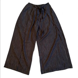 INTHEBEGINNING black wide leg tie front elastic waist dress pants size large